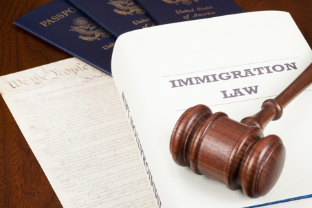 Gavel on top of Immigration Law book