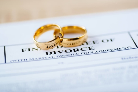 Rings on divorce papers