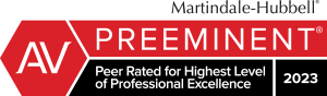 2023 AV Martindale-Hubbell badge: Peer rated for highest level of professional excellence.